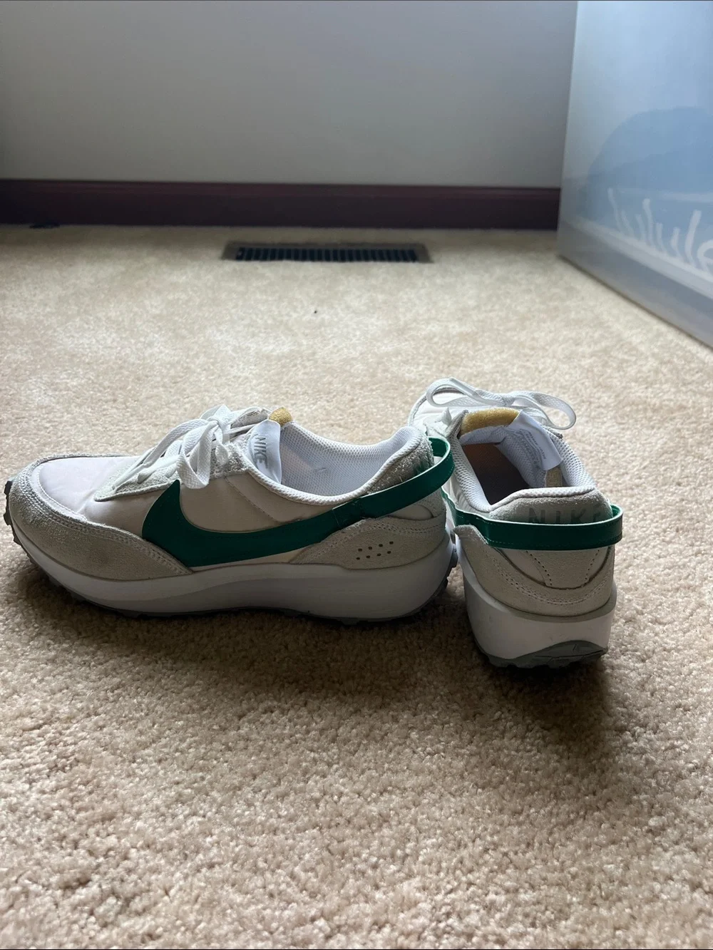 Nike Waffle Debut White and Green Sneakers